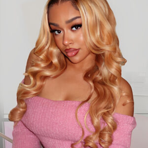 Natural Roots Mixed Blonde 13x6 Body Wave 250% Density Frontal Wigs