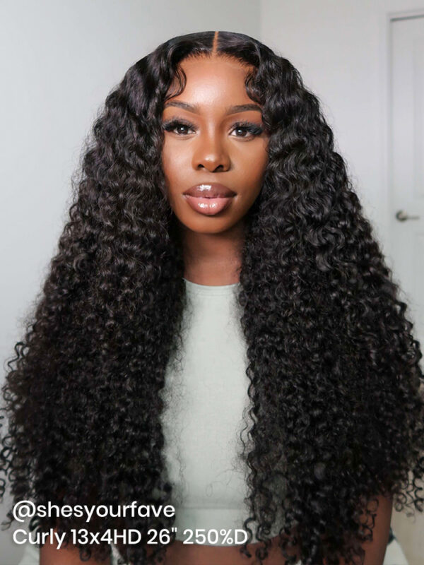 Long Curly Wigs For Women Invisible HD Lace Front Wig