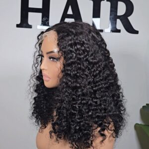 4x4 lace 16 inches black burmese curls wig London UK