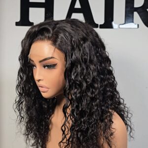 16 inch water wave curls wig UK natural looking curly wig for everyday wear